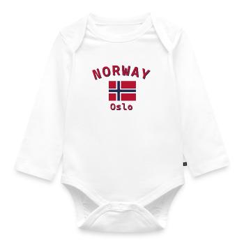 Norwegen - Baby Bio-Langarm-Body - Weiß - Vorne