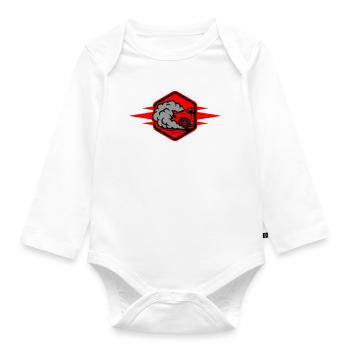 Auto Gas Symbol Autorennen - Baby Bio-Langarm-Body - Weiß - Vorne