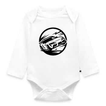 Auto Rennwagen Autorennen - Baby Bio-Langarm-Body - Weiß - Vorne