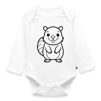 Biber - Baby Bio-Langarm-Body - Weiß - Vorne
