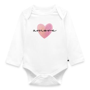 AMORE - Baby Bio-Langarm-Body - Weiß - Vorne