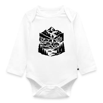 Austria vacation - Organic Longsleeve Baby Bodysuit - white - Front