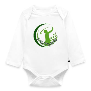 Grenzenlose Golfer-Schwungsilhouette - Baby Bio-Langarm-Body - Weiß - Vorne
