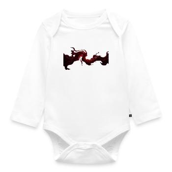 Zusammenfassung: Dark Blood Red Fluid - Baby Bio-Langarm-Body - Weiß - Vorne