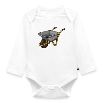 Garden Drawer Cartoon - Organic Longsleeve Baby Bodysuit - white - Front