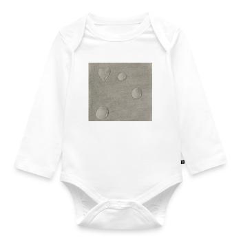 Realistische 3D Wassertropfen - Baby Bio-Langarm-Body - Weiß - Vorne