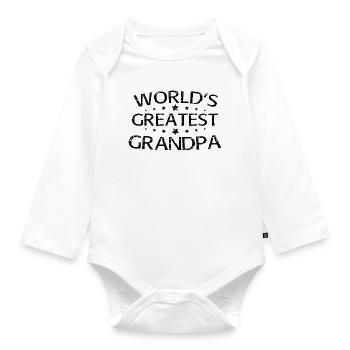 Bester Großvater der Welt, bester Großvater aller Zeiten - Baby Bio-Langarm-Body - Weiß - Vorne