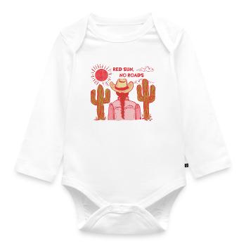 Red Sun, No Roads – Desert Cowboy - Organic Longsleeve Baby Bodysuit - white - Front
