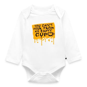 You Can't Pour From An Empty Cup Self Care - Organic Longsleeve Baby Bodysuit - white - Front