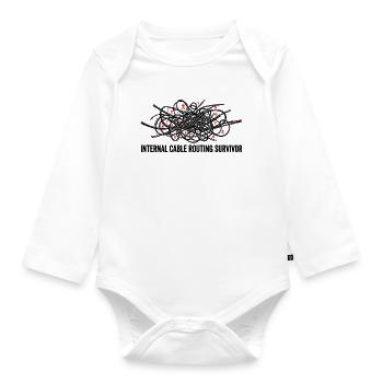 Internal Cable Routing Survivor - Organic Longsleeve Baby Bodysuit - white - Front
