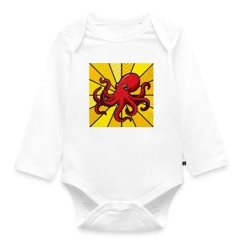 Krake - Baby Bio-Langarm-Body - Weiß - Vorne