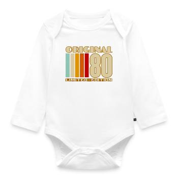 Original80 Limited Edition Retro 80s - Baby Bio-Langarm-Body - Weiß - Vorne