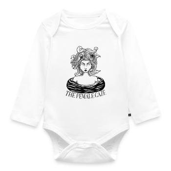 Der weibliche Blick schwarz-weiß - Baby Bio-Langarm-Body - Weiß - Vorne