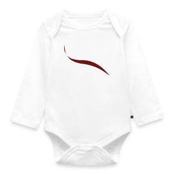 Abstract Fluid Wave Minimalist Dark Red Curvaceous - Organic Longsleeve Baby Bodysuit - white - Front