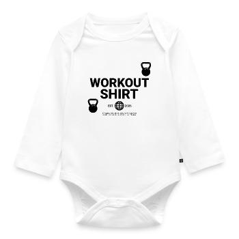 workout shirt - Organic Longsleeve Baby Bodysuit - white - Front