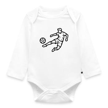 Maillot du Soccer Player Soccer Club - Body Bébé bio manches longues - blanc - Devant