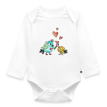Dody und Dots- Seifenblasenherzen - Baby Bio-Langarm-Body - Weiß - Vorne