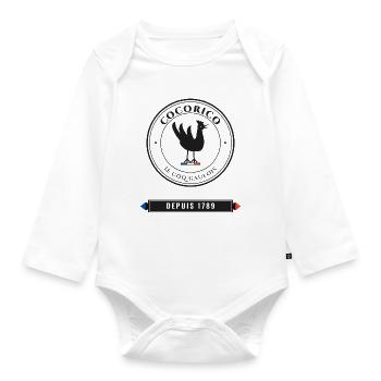 Cocorico Français Vintage Depuis 1789 France Basti - Body Bébé bio manches longues - blanc - Devant