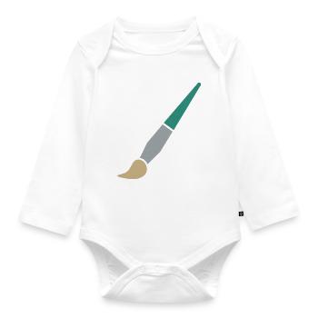 Pinsel - Baby Bio-Langarm-Body - Weiß - Vorne