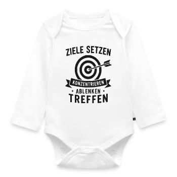 Ziele setzen: Konzentrieren, Treffen - Baby Bio-Langarm-Body - Weiß - Vorne