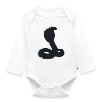 Kobra Silhouette Schlange Maskottchen eSport - Baby Bio-Langarm-Body - Weiß - Vorne