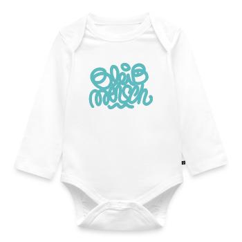 Bleib_Mensch - Organic Longsleeve Baby Bodysuit - white - Front
