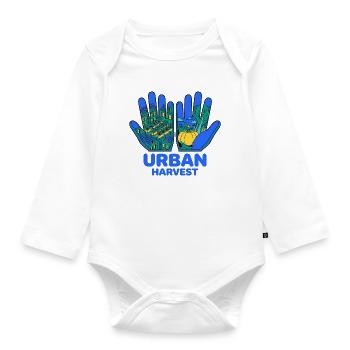 Urban Harvest Hands City Garden - Baby Bio-Langarm-Body - Weiß - Vorne