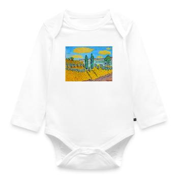 Toskanische Landschaft - Baby Bio-Langarm-Body - Weiß - Vorne