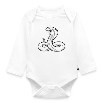 Kobra Schlange Outline eSport Maskottchen Team - Baby Bio-Langarm-Body - Weiß - Vorne