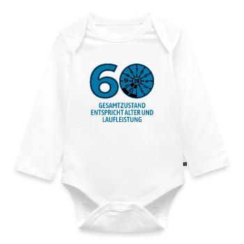 HU Juli 2026 - 60 Jahre - Geburtstag Geschenk - Baby Bio-Langarm-Body - Weiß - Vorne