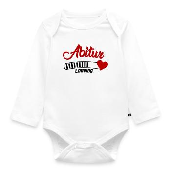 Abitur Heart Script - Organic Longsleeve Baby Bodysuit - white - Front