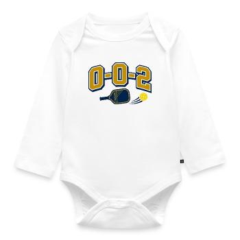 0-0-2 Pickleball Shirt - Fight Begins - Organic Longsleeve Baby Bodysuit - white - Front