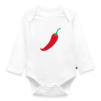 Red Chili - Organic Longsleeve Baby Bodysuit - white - Front