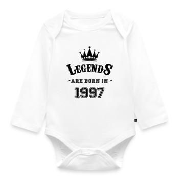 Legends are born in 1997 - Organic Longsleeve Baby Bodysuit - white - Front
