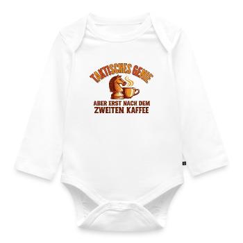 Schach Kaffee T-Shirt Taktisches Genie Geschenk - Baby Bio-Langarm-Body - Weiß - Vorne