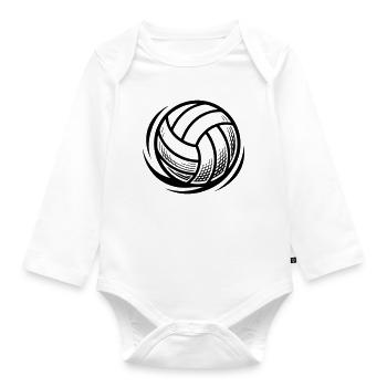Volleyball Ball Volleyballverein Mannschaft Sport - Baby Bio-Langarm-Body - Weiß - Vorne