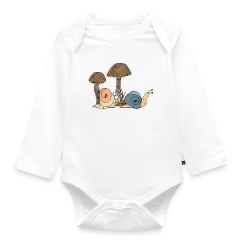 Schnecken - Baby Bio-Langarm-Body - Weiß - Vorne