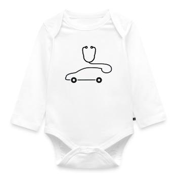 Car Mechanic Car Diagnostic Logo - Organic Longsleeve Baby Bodysuit - white - Front