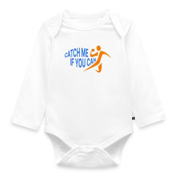 Handball | Catch me - Organic Longsleeve Baby Bodysuit - white - Front
