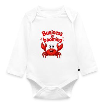 Krabbenboom - Baby Bio-Langarm-Body - Weiß - Vorne