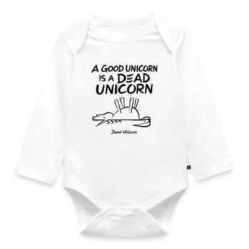 A Good Unicorn Is A Dead Unicorn - Baby Bio-Langarm-Body - Weiß - Vorne