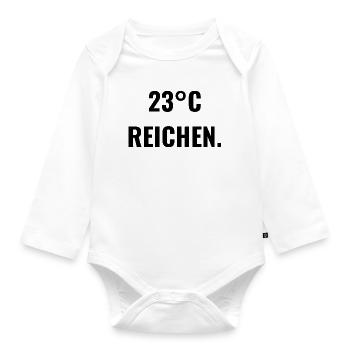 23°C reichen. - Baby Bio-Langarm-Body - Weiß - Vorne