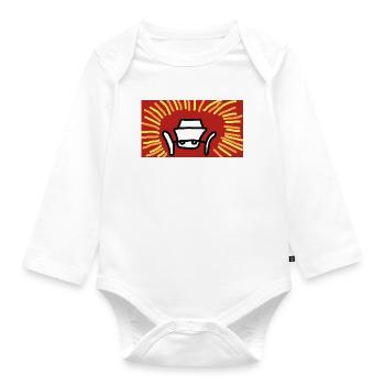 Auto-Figur Sonnenstrahlen - Baby Bio-Langarm-Body - Weiß - Vorne