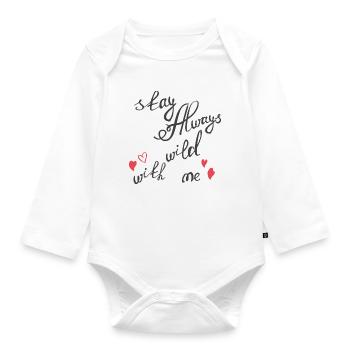 Stay Wild Liebe mit Herzen - Baby Bio-Langarm-Body - Weiß - Vorne