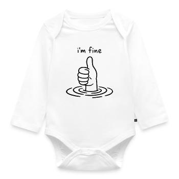 I'm fine - Thumbs up - Daumen hoch - Baby Bio-Langarm-Body - Weiß - Vorne