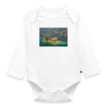 Insel im Eibsee - Garmisch-Partenkirchen - Baby Bio-Langarm-Body - Weiß - Vorne