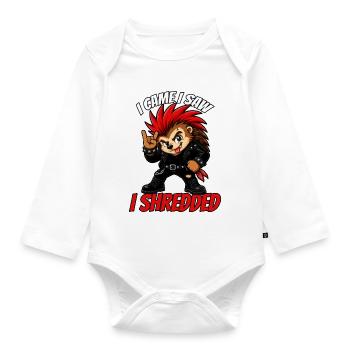 Ich kam, ich sah, ich habe das Punk-Igel-Maskottchen zerfetzt - Baby Bio-Langarm-Body - Weiß - Vorne