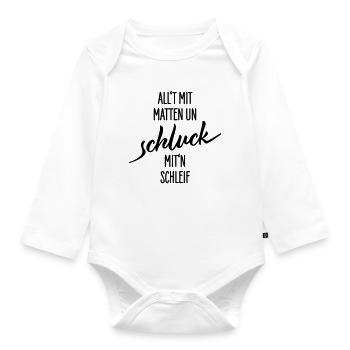 Allt Mit Matten Un Schluck Shirt - Baby Bio-Langarm-Body - Weiß - Vorne