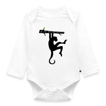 affe_002 - Baby Bio-Langarm-Body - Weiß - Vorne