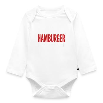 1$ Hamburger Haben Immer Recht - Baby Bio-Langarm-Body - Weiß - Vorne